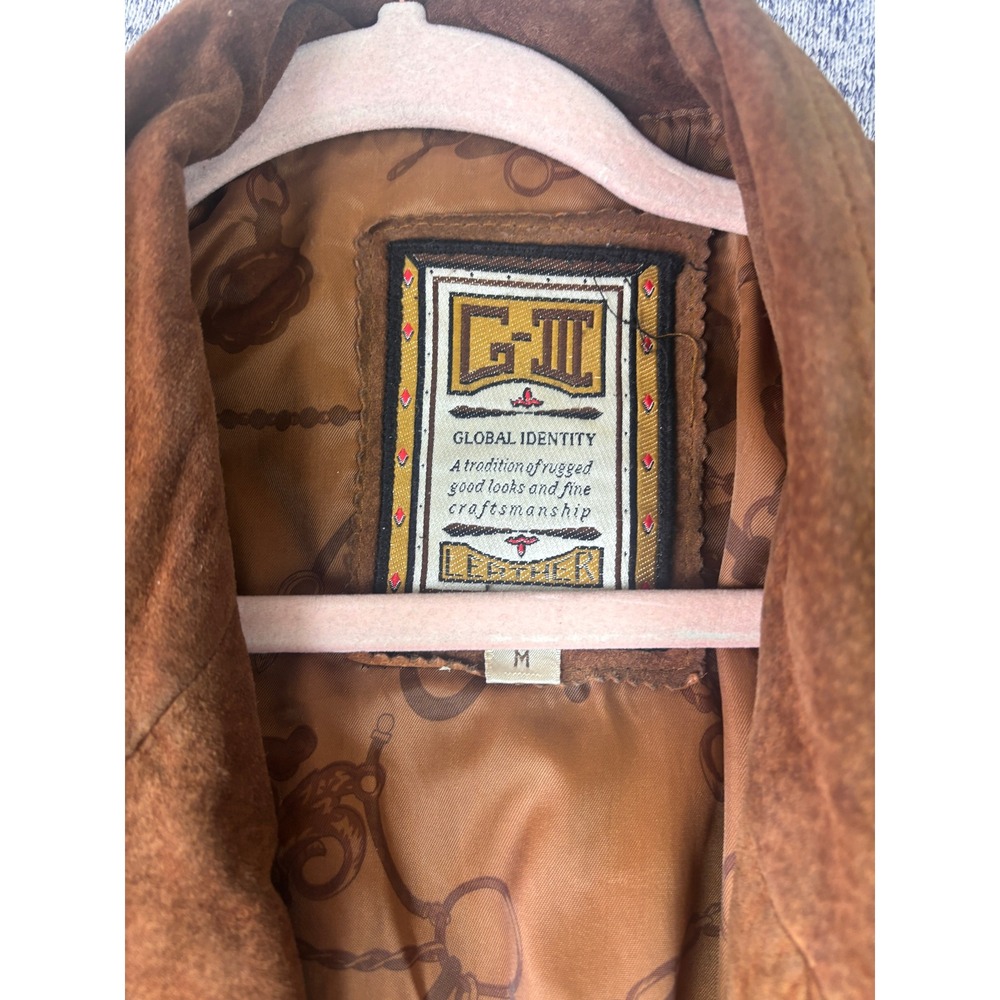 Global Identity Fringe Jacket Women Medium Brown Vintage Suede Western Boho - Picture 3 of 11